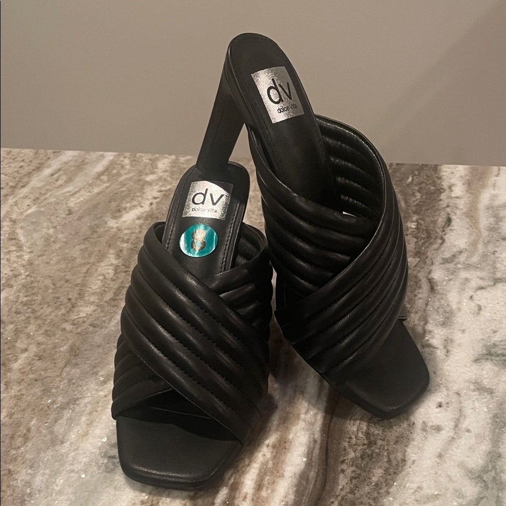 DV by Dolce Vita Black Quilted Mules